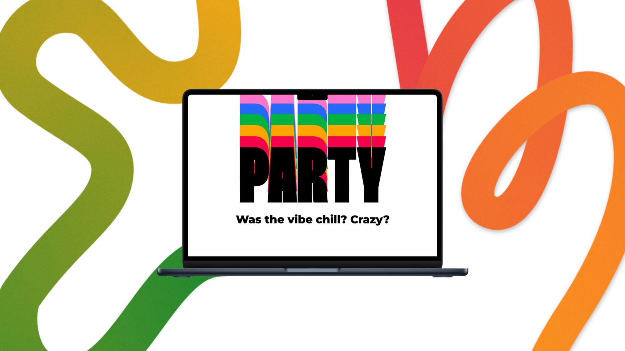 Slide asking what the vibe of the party was, for the SumitUp app